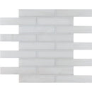 Snow White Honed Staggered Joint Marble Mosaic