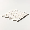 Bianco Dolomiti Honed Herringbone Marble Mosaic