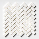 Bianco Dolomiti Honed Herringbone Marble Mosaic