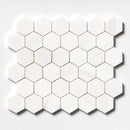 Bianco Dolomiti Honed Hexagon Marble Mosaic
