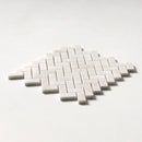 Siberian White Polished Herringbone Marble Mosaic