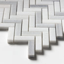 Mink White Honed Herringbone 5/8x2 Marble Mosaic