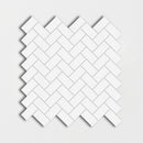 Thassos Honed Herringbone Marble Mosaic