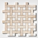 Diana Royal, Snow White Multi Finish Basket Weave 1x3 Marble Mosaic