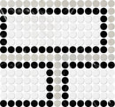 Black, Thala Gray, Bianco Dolomiti Honed Penny Round Offset 1 Marble Mosaic