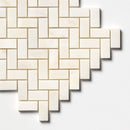 Calacatta Cremo Honed Herringbone 1x2 Marble Mosaic