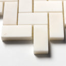 Calacatta Cremo Honed Herringbone 1x2 Marble Mosaic