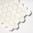 Calacatta Cremo Honed Hexagon Marble Mosaic