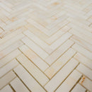 Calacatta Cremo Honed Herringbone Marble Mosaic
