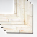 Calacatta Cremo Honed Large Herringbone Marble Mosaic