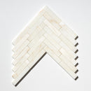 Calacatta Cremo Honed Large Herringbone Marble Mosaic