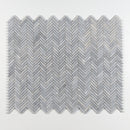 Bardiglio Light Honed Herringbone Marble Mosaic