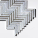 Bardiglio Light Honed Herringbone Marble Mosaic