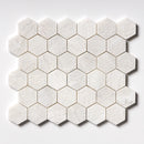 Siberian White Honed Hexagon 2x2 Marble Mosaic