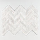 Bianco Dolomiti Polished Large Herringbone Marble Mosaic