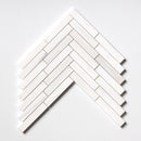 Bianco Dolomiti Polished Large Herringbone Marble Mosaic