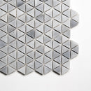 Bardiglio Light Honed Small Triad Marble Mosaic
