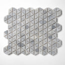 Bardiglio Light Honed Small Triad Marble Mosaic