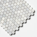 Carrara T Honed Hexagon 1x1 Marble Mosaic