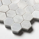 Carrara T Honed Hexagon 1x1 Marble Mosaic