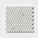 Calacatta T Honed Hexagon 1x1 Marble Mosaic