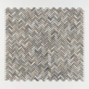 Silver Sky Honed Herringbone Marble Mosaic