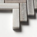 Silver Sky Honed Herringbone Marble Mosaic