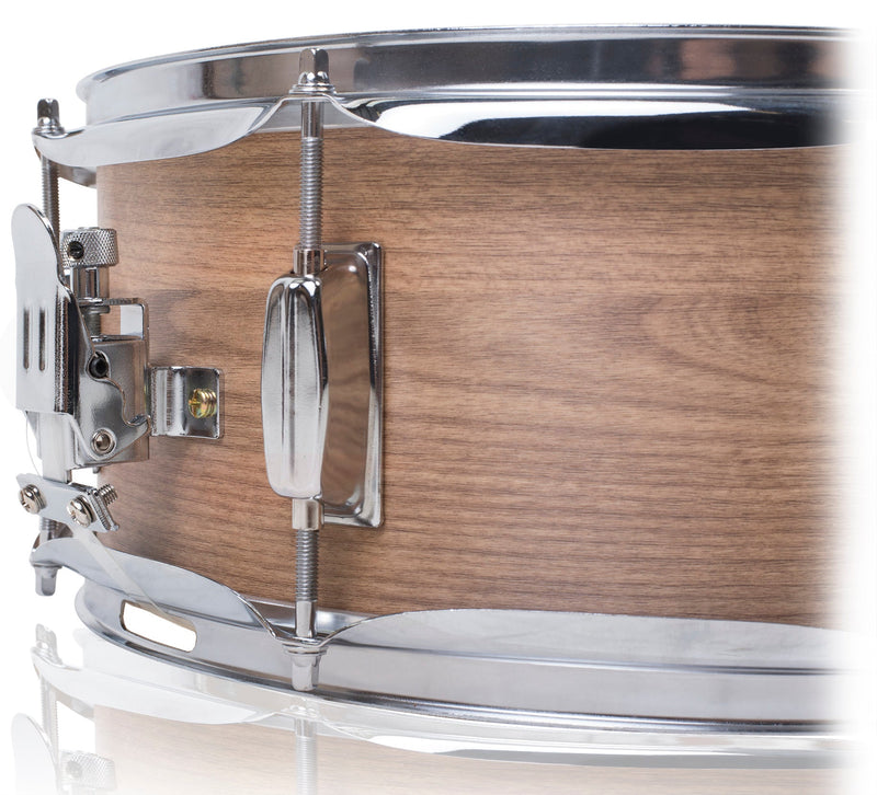 Oak Wood Snare Drum by GRIFFIN - PVC on Poplar Wood Shell 14" x 5.5" - Percussion Musical Instrument with Drummers Key for Students & Professionals