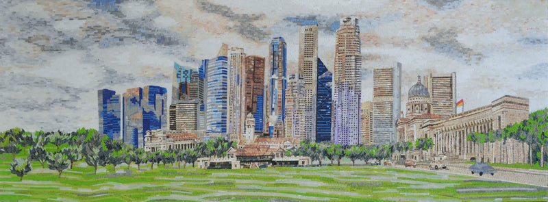 Singapore Skyline Mosaic Art