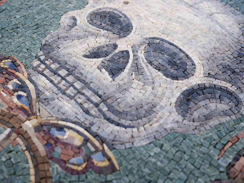 Mosaic Art - Skull On Wheel