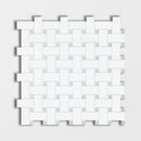 Thassos White&ming Green Polished Basket Weave Marble Mosaic