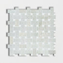 Ming Green Polished Basket Weave Marble Mosaic