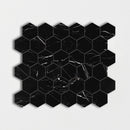 Black Honed Hexagon Marble Mosaic