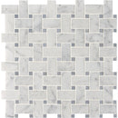 Italian Carrara Honed Basket Weave Marble Mosaic