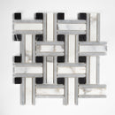 Tagled Calacatta Gold Honed Lattice Marble Mosaic