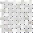 Calacatta Gold Honed Basket Weave Marble Mosaic