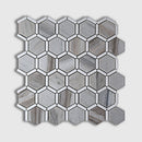 Thassos, Silver Sky Polished Favo Marble Mosaic