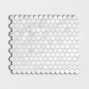 Bella White Honed Penny Round Marble Mosaic