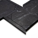 Black Honed French Interlock Marble Mosaic