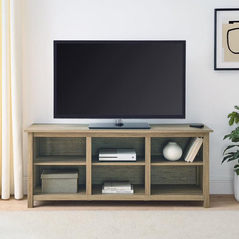 58" Slatted Side Wood Console