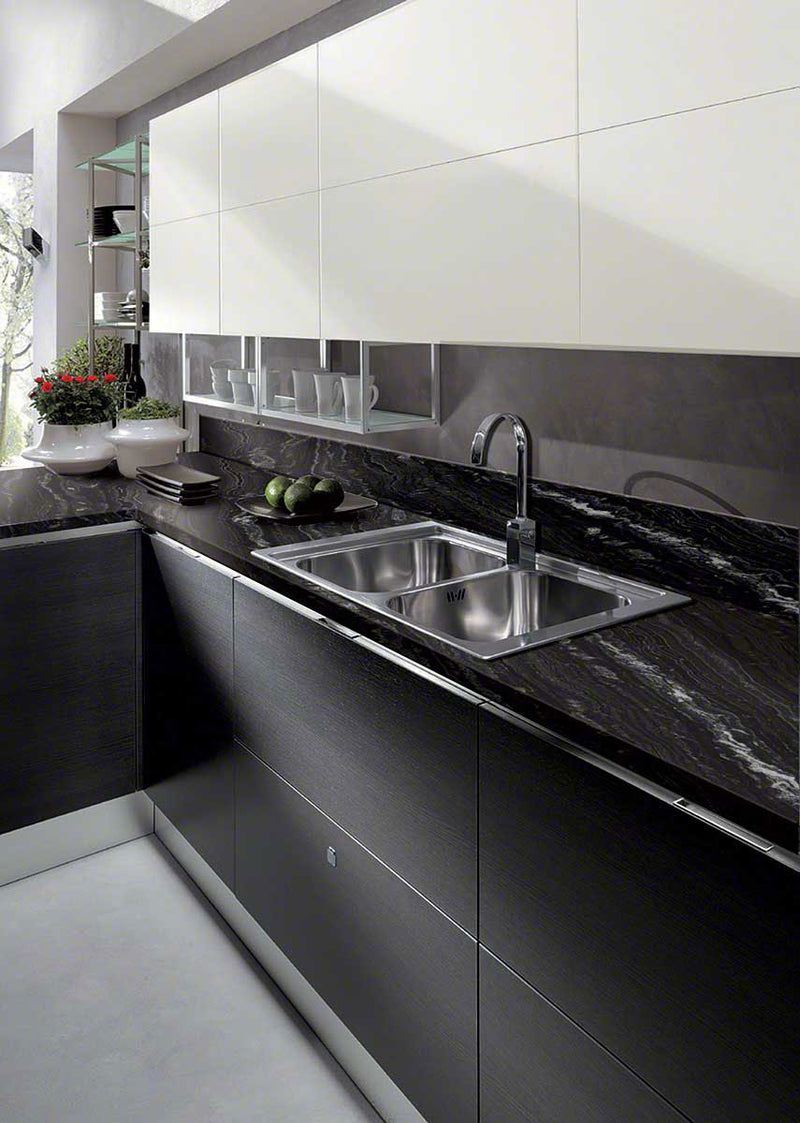 MSI Agatha Black Granite Prefabricated Countertop - Island