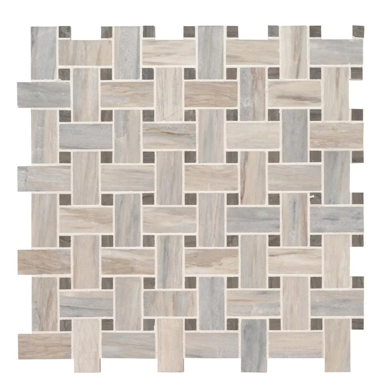 MSI-Angora-basketweave-12X12-polished-marble-mosaic-tile-SMOT-ANGORA-BWP10MM-mesh-top-view.