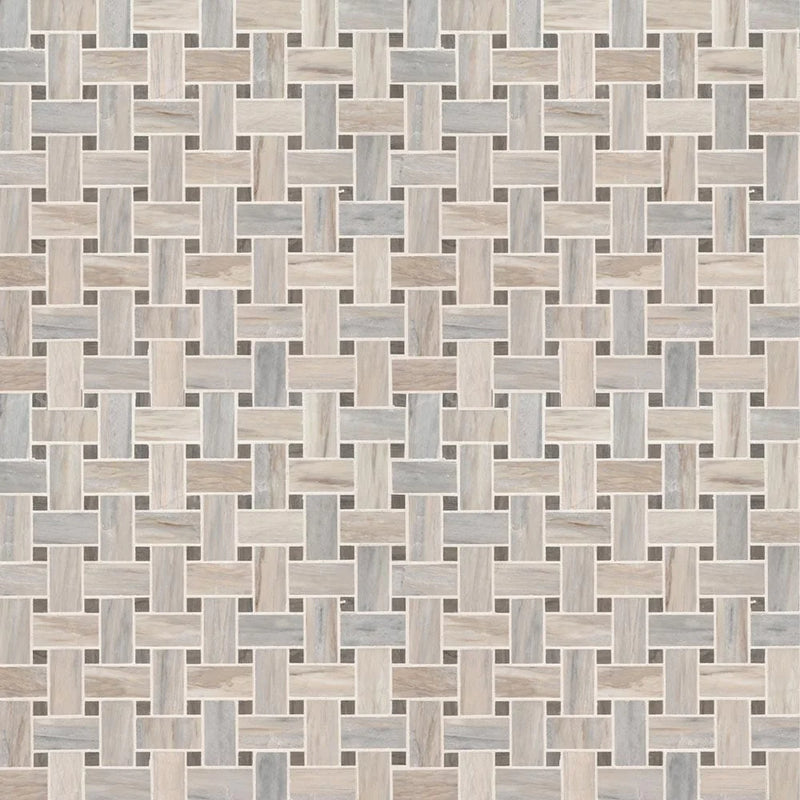 MSI-Angora-basketweave-12X12-polished-marble-mosaic-tile-SMOT-ANGORA-BWP10MM-multiple-tiles-top-view.