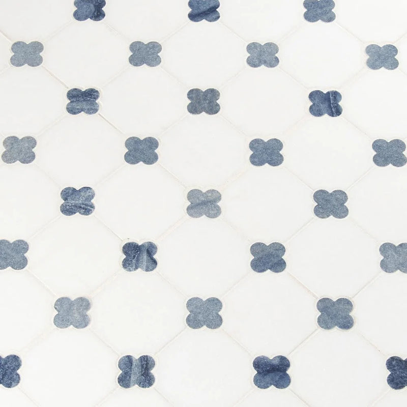 MSI-Azula-floret-12X12-polished-marble-mosaic-tile-SMOT-AZULA-FLORP-multiple-tiles-angle-view.