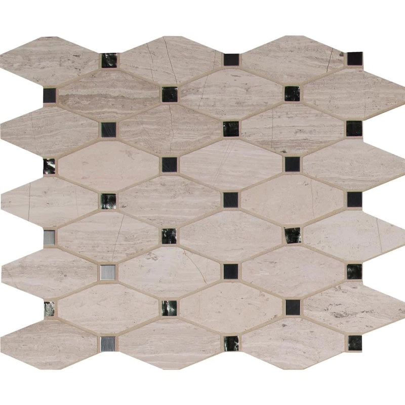 MSI-Bayview-elongated-octagon-11.81X13.4-glass-metal-stone-mosaic-SMOT-SGLSMT-BAYVIEW10MM-top-view.