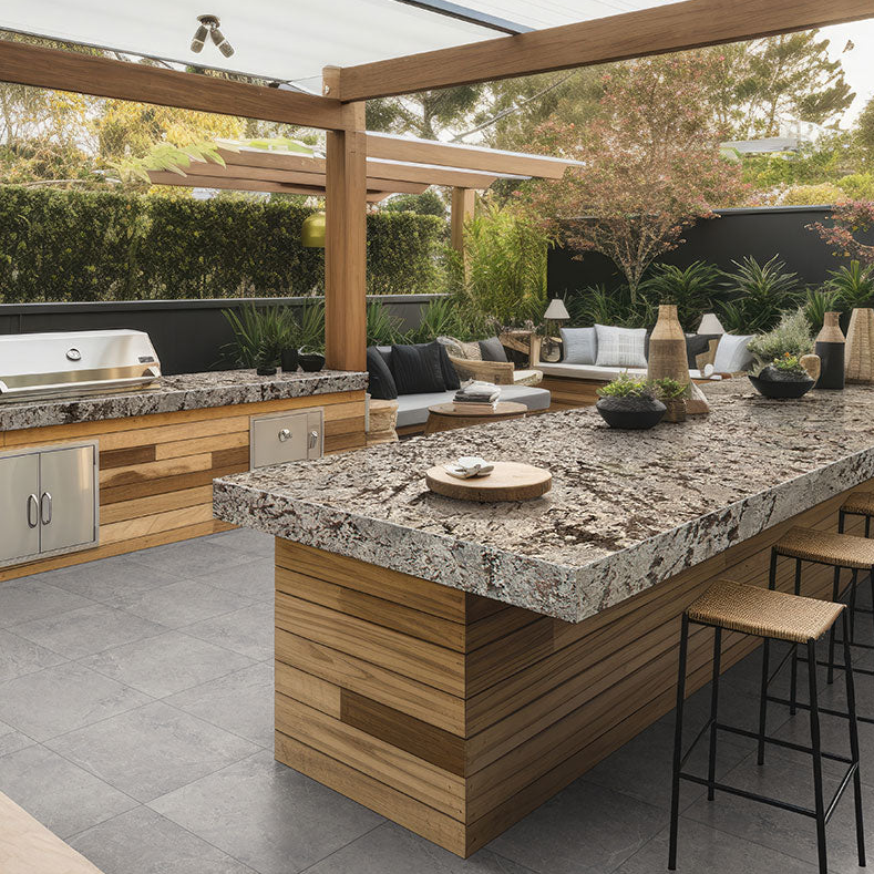 MSI Bianco Antico Granite Prefabricated Countertop - Island