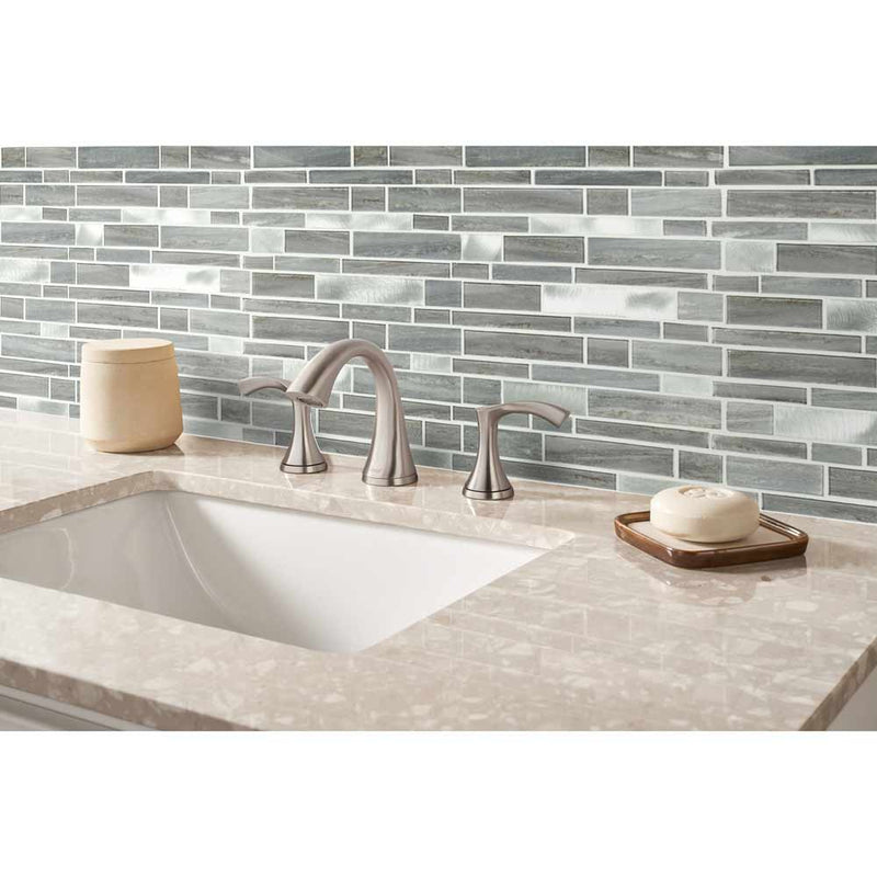 MSI Bimini Interlocking Metal and Glass Blend Mosaic Tile 12"x12"