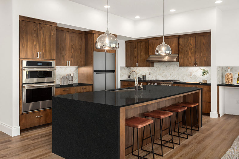 MSI Black Pearl Granite Prefabricated Countertop - Island