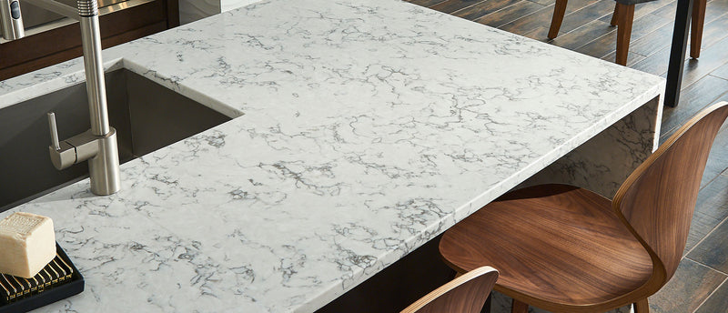 MSI Blanca Arabescato® Premium Quartz Prefabricated Countertop - Island