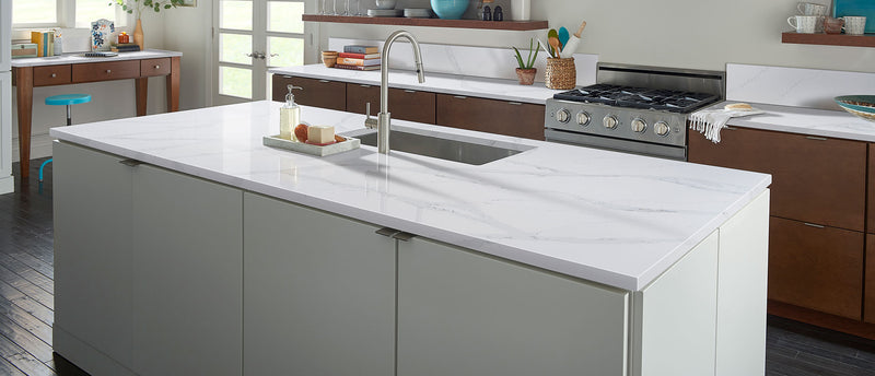 MSI Calacatta Azai® Premium Quartz Prefabricated Countertop - Island